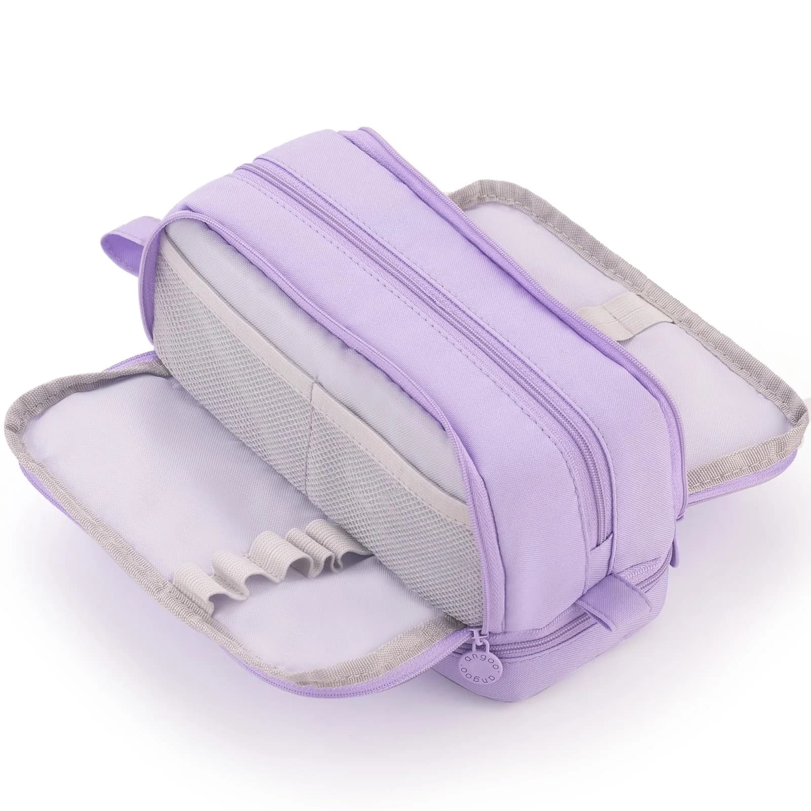 CICIMELON Large Capacity Pen Pencil Case with 4 Compartments | Multi-Slot School Organizer for Teen Girls, Women, Adults (Purple)