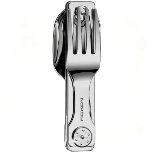 Roxon 3-in-1 Camping Utensils Set with Case (Knife, Spoon, Fork) Silver | Compact Food-Grade Stainless Steel thumbnail 5
