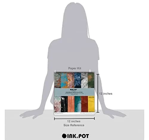 Inkdotpot Grunge Wall Theme Scrapbook Paper Pad 12x12 Inch (30.48x30.48 cm) | 25 Sheets Single-Sided Acid-Free Cardstock thumbnail 4