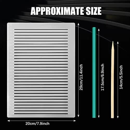 Fainne 2-Pack Plastic Straight Line Stencil Template 29cm (11.4 Inch) | Tidy Handwriting & Lettering Guide thumbnail 2