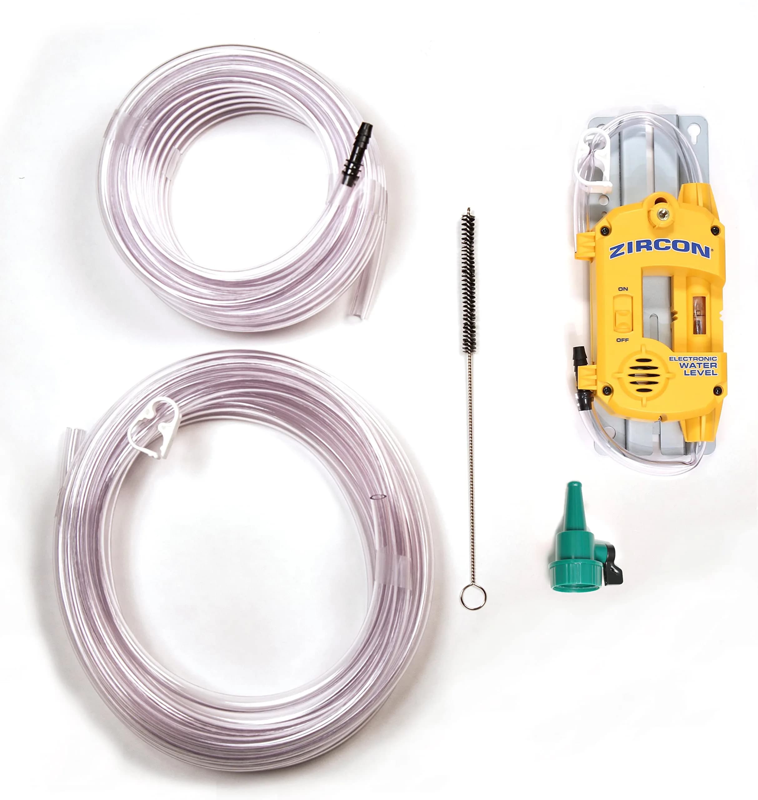 Zircon Electronic Water Level 25 Contractor Kit with 50 Ft Hose and Accessories, Yellow | Accurate Electronic Level for Indoors & Outdoors
