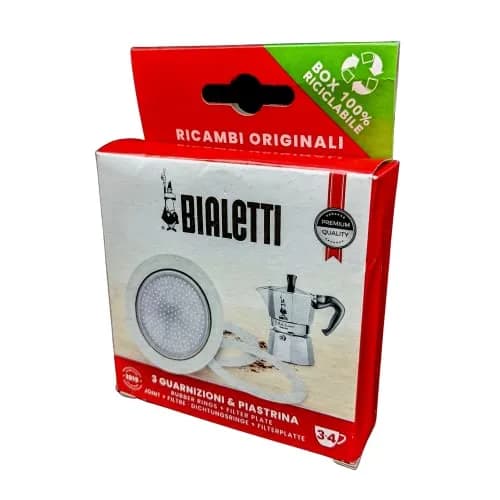 Bialetti Moka Pot Spare Parts Kit for 3/4 Cups | Includes 3 Gaskets & 1 Filter Plate thumbnail 3