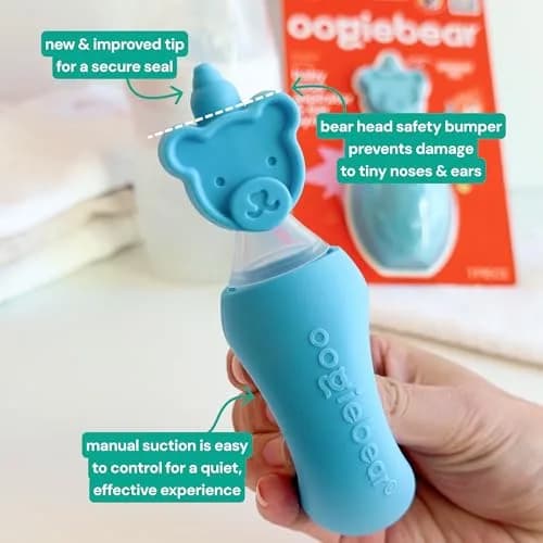 oogiebear Baby Nose Aspirator & Ear Syringe, Manual Strong-Suction, Blue | Gentle, Hygienic & Travel-Friendly thumbnail 3