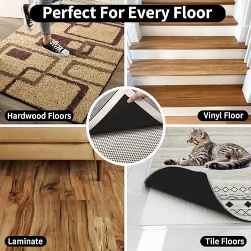 FestiCorp Non Slip Rug Pads 6x9 Ft | Heavy Duty Anti-Slip Rug Grip for Hardwood & Tiles thumbnail 5