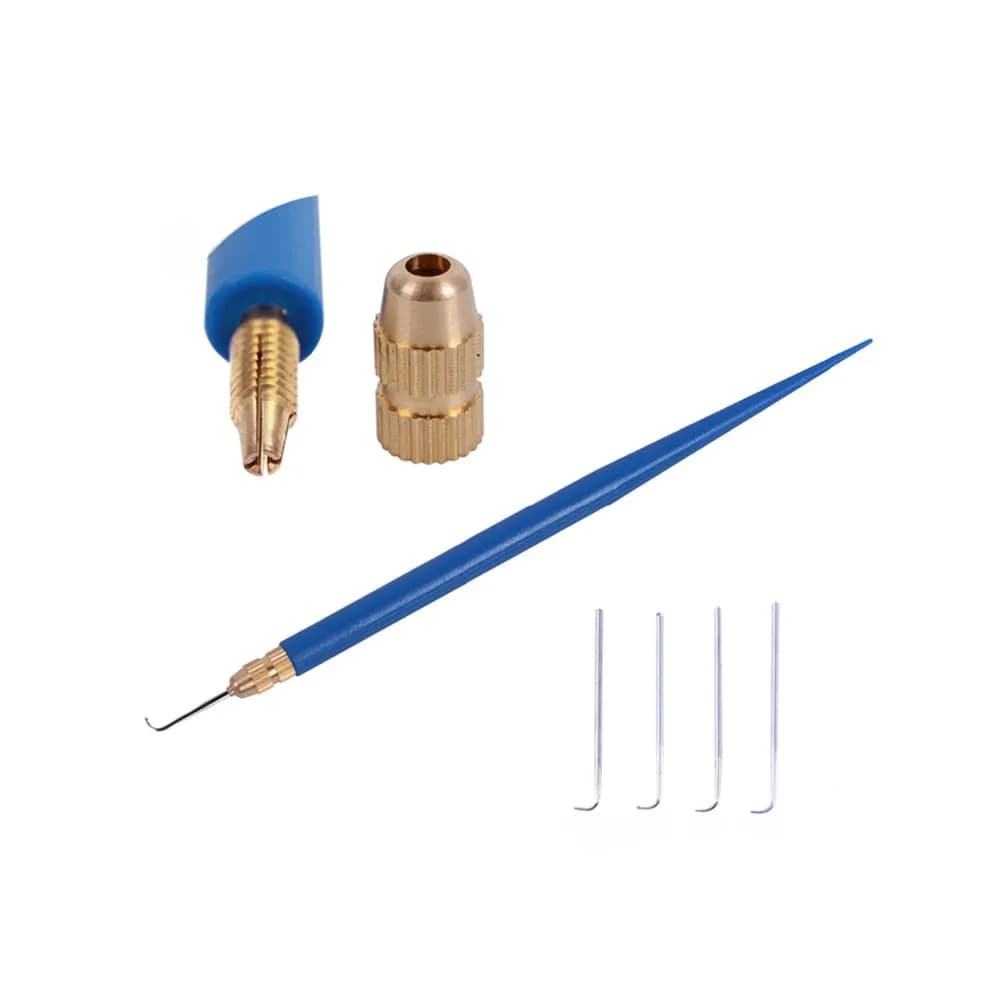 YANTAISIYU Blue Ventilating Needles Set with Holder | 4 Sizes for Lace Wigs