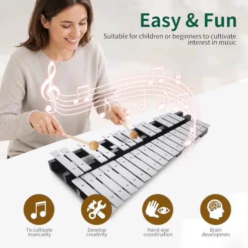 Heuyrao 30 Notes Foldable Glockenspiel Xylophone | Aluminum, Portable, Beginner-Friendly thumbnail 4