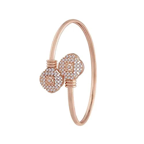 I Jewels Rose Gold Cubic Zirconia Tennis Charm Bracelet 16.5cm (6.5") | Adjustable Friendship Love Gift thumbnail 1