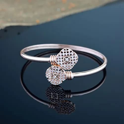I Jewels Rose Gold Cubic Zirconia Tennis Charm Bracelet 16.5cm (6.5") | Adjustable Friendship Love Gift thumbnail 2