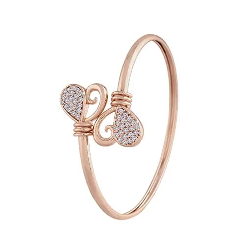 I Jewels Cubic Zirconia Classic Adjustable Tennis Charm Bracelet Rose Gold | 2.6 inches (6.6 cm) thumbnail 4