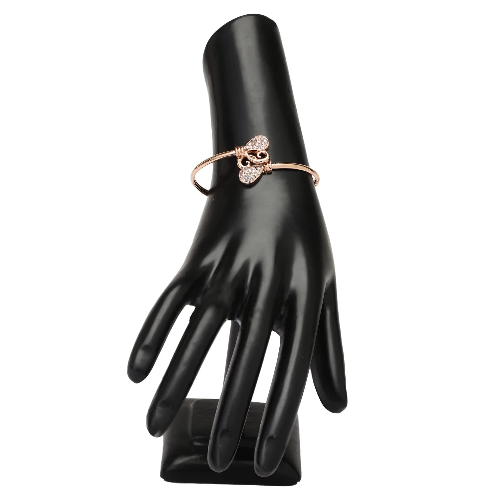 I Jewels Cubic Zirconia Classic Adjustable Tennis Charm Bracelet Rose Gold | 2.6 inches (6.6 cm) - view 7