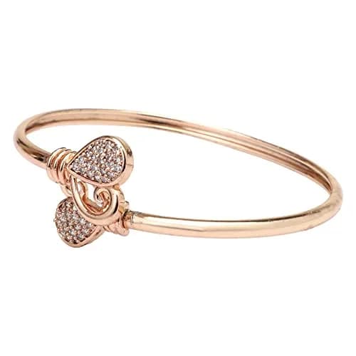 I Jewels Cubic Zirconia Classic Adjustable Tennis Charm Bracelet Rose Gold | 2.6 inches (6.6 cm) thumbnail 1