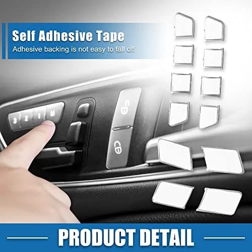 A ABSOPRO Silver Tone Door Lock Unlock Button Sticker Trim Cover Set for Benz A Class 13-17 (12 Pcs) thumbnail 5