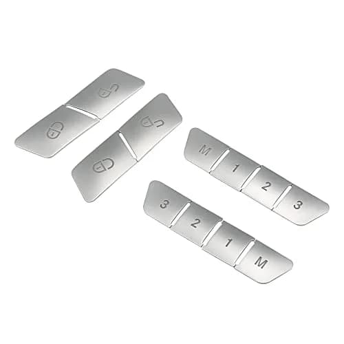 A ABSOPRO Silver Tone Door Lock Unlock Button Sticker Trim Cover Set for Benz A Class 13-17 (12 Pcs) - main product image