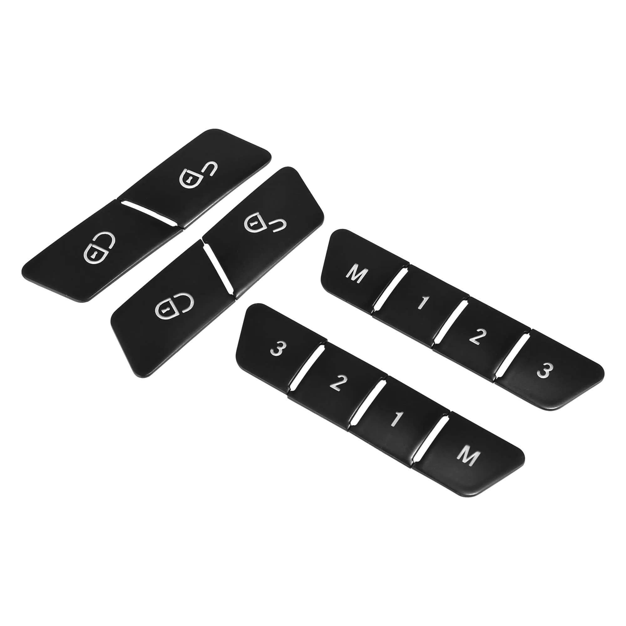 A ABSOPRO Black Door Lock Unlock Button Sticker Trim Cover Set for Mercedes-Benz A Class 2013-2017 (12 Pcs) — Black