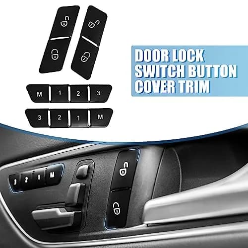 A ABSOPRO Black Door Lock Unlock Button Sticker Trim Cover Set for Mercedes-Benz A Class 2013-2017 (12 Pcs) thumbnail 2