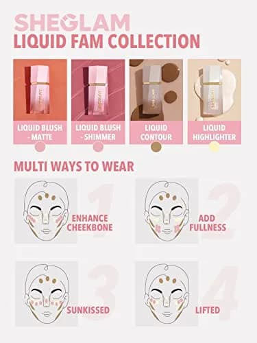 SHEGLAM Color Bloom Liquid Blush Makeup Hush Hush | Matte Finish, Light Coverage, Hydrating Formula thumbnail 6