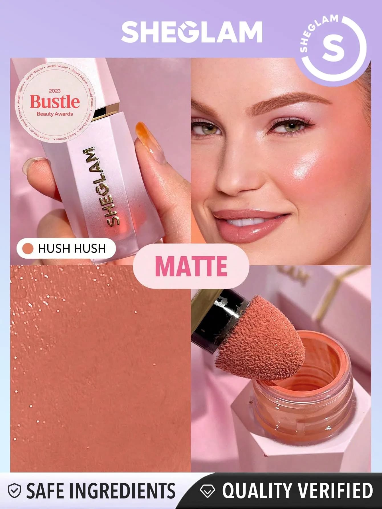 SHEGLAM Color Bloom Liquid Blush Makeup Hush Hush | Matte Finish, Light Coverage, Hydrating Formula - view 7