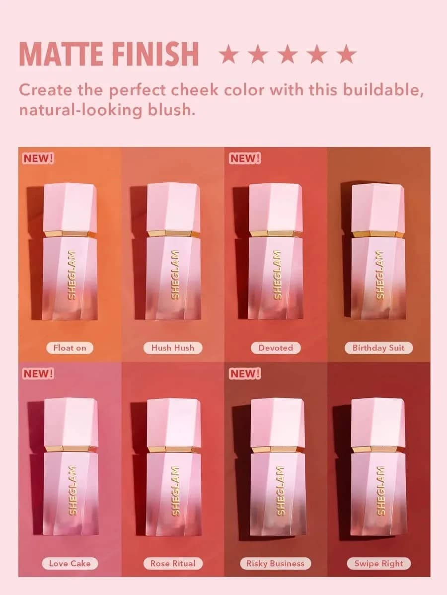 SHEGLAM Color Bloom Liquid Blush - Birthday Suit Matte Finish 5.2ml | Hydrating Gel-Cream Cheek Makeup - view 4