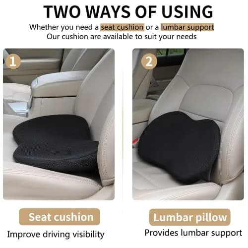 Livtribe Ergonomic Car Seat Cushion with Memory Foam | 43.9cm (17.3") L x 26.7cm (10.5") W x 8.9cm (3.5") H thumbnail 2