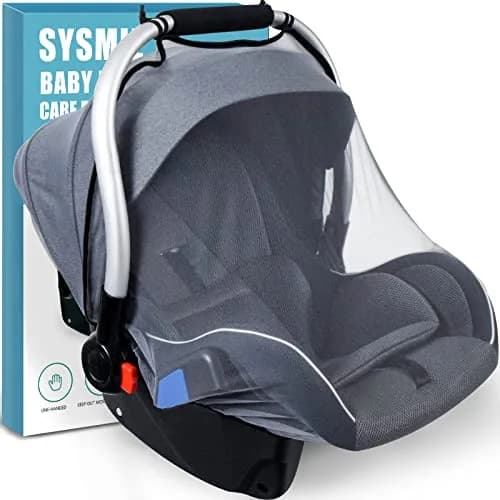 Sysmie Baby Mosquito Net for Infant Car Seat and Doona Stroller, Gray 28x28 Inch | Breathable Mesh for Travel thumbnail 1