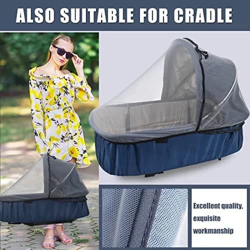 Sysmie Baby Mosquito Net for Infant Car Seat and Doona Stroller, Gray 28x28 Inch | Breathable Mesh for Travel thumbnail 6