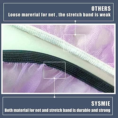 Sysmie Baby Mosquito Net for Infant Car Seat and Stroller, Purple | Breathable Polyester Mesh for Travel thumbnail 5