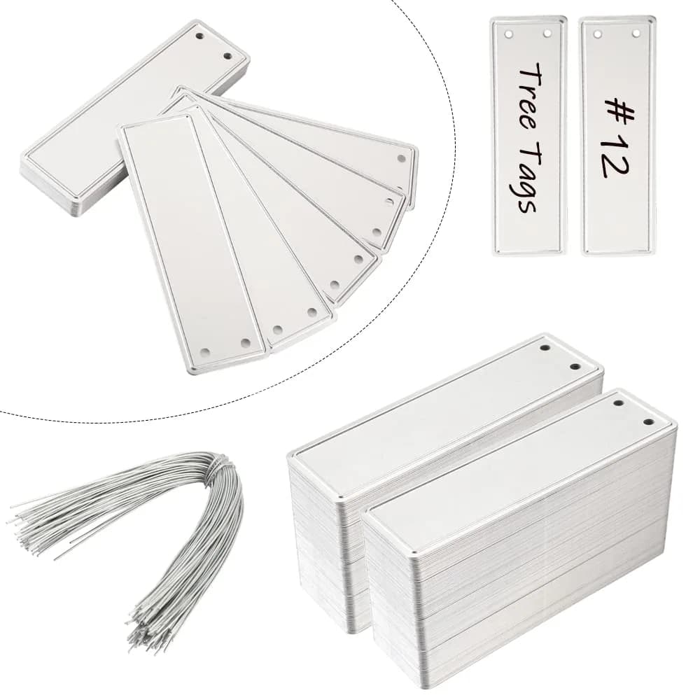 TINSKY Aluminum Plant Labels - 200PCS Metal Tags with Wires for Plant Markers, Tree Tags, Outdoor Identification and Greenhouse - main product image