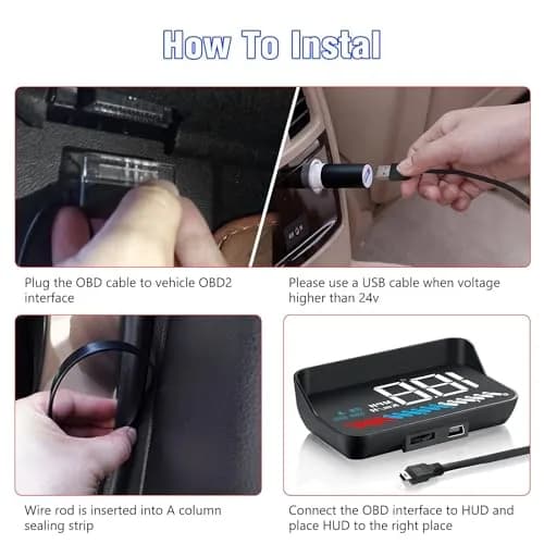 wiiyii Heads up Display for Cars Speedometer 3.5 Inches | Multi-Function GPS & OBD2 Interface thumbnail 8