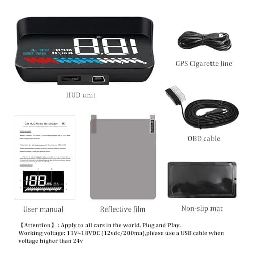 wiiyii Heads up Display for Cars Speedometer 3.5 Inches | Multi-Function GPS & OBD2 Interface thumbnail 9