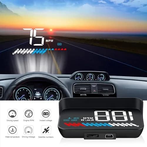 wiiyii Heads up Display for Cars Speedometer 3.5 Inches | Multi-Function GPS & OBD2 Interface thumbnail 2