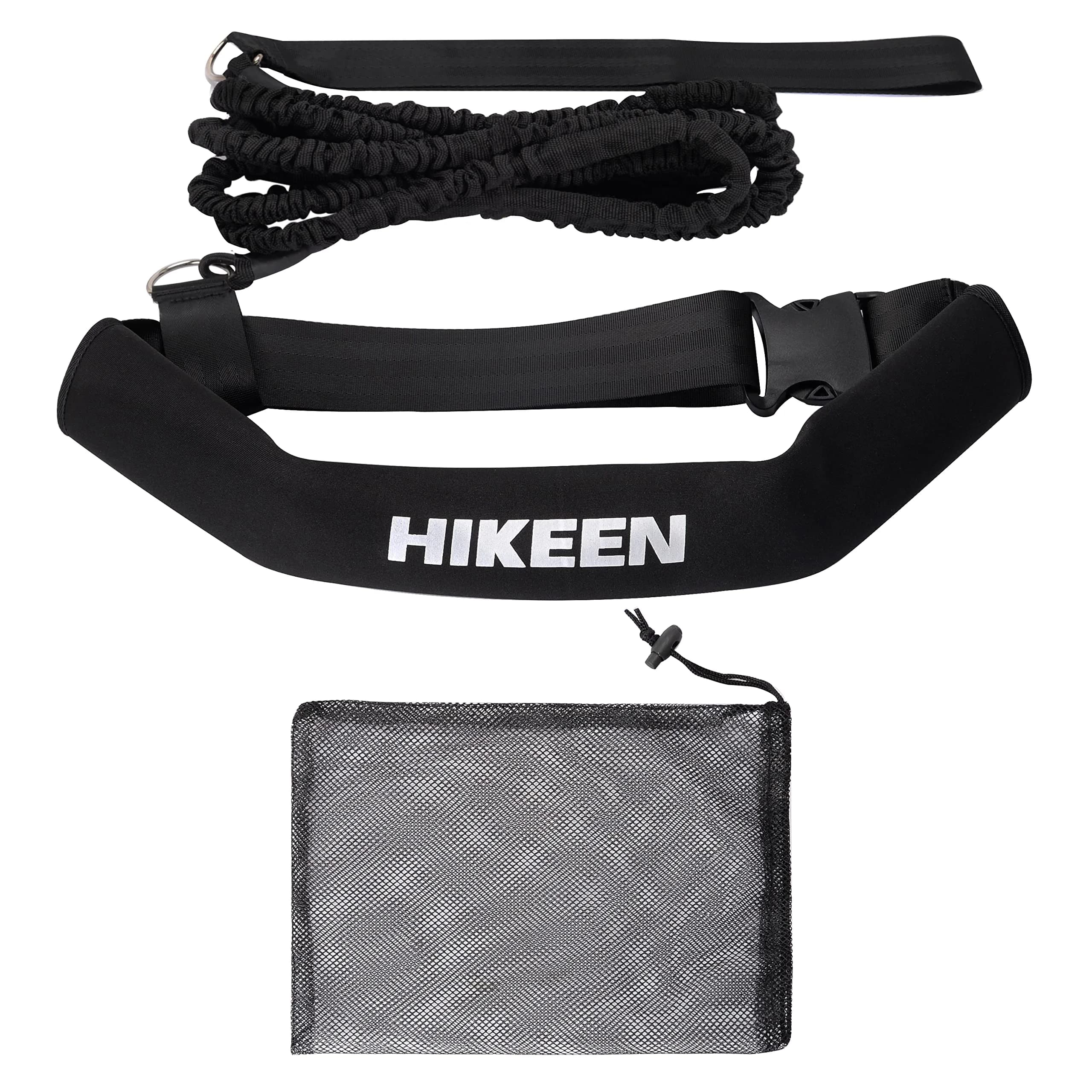 Hikeen Swimming Training Belt with Tether & Waist Strap, Black, 4M (13.1ft) | Swim in Place Resistance Training - main product image