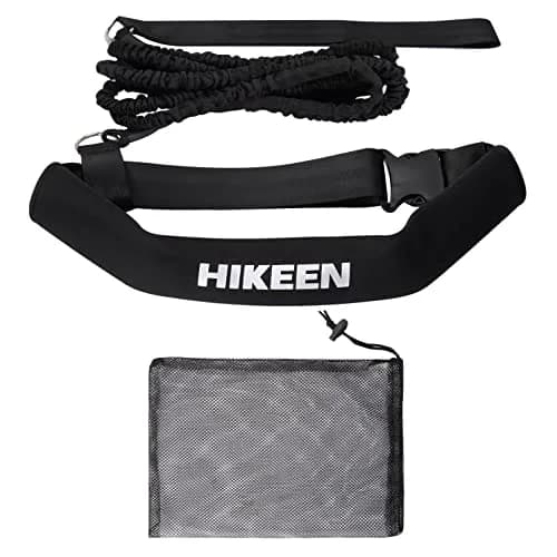 Hikeen Swimming Training Belt with Tether & Waist Strap, Black, 4M (13.1ft) | Swim in Place Resistance Training thumbnail 1