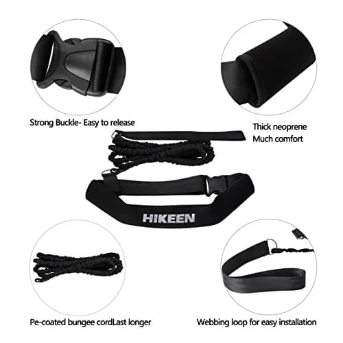 Hikeen Swimming Training Belt with Tether & Waist Strap, Black, 4M (13.1ft) | Swim in Place Resistance Training thumbnail 2