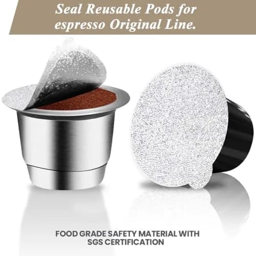 CAPMESSO Aluminum Foil Seals for Nespresso Original Capsules - 120 Count (37mm) | Reusable Pod Lids for Better Brews thumbnail 2