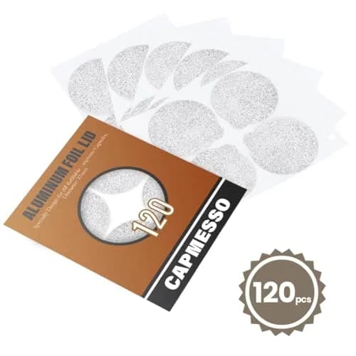CAPMESSO Aluminum Foil Seals for Nespresso Original Capsules - 120 Count (37mm) | Reusable Pod Lids for Better Brews thumbnail 3