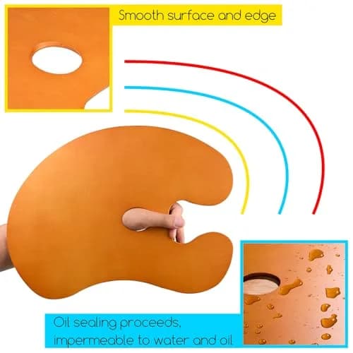 MEEDEN Wood Paint Palette: Artist Wooden Painting Palette | Large 15.2"x10.5" for Oil & Acrylic thumbnail 5