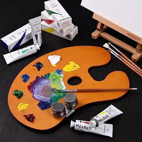 MEEDEN Wood Paint Palette: Artist Wooden Painting Palette | Large 15.2"x10.5" for Oil & Acrylic thumbnail 7