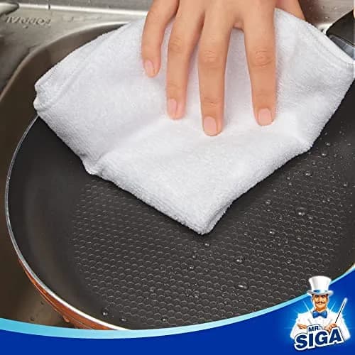 MR.SIGA Microfiber Cleaning Cloths, Streak Free Microfiber Towels, 12 Pack, 32cm x 32cm (12.6" x 12.6") | Absorbent & Lint-Free thumbnail 5