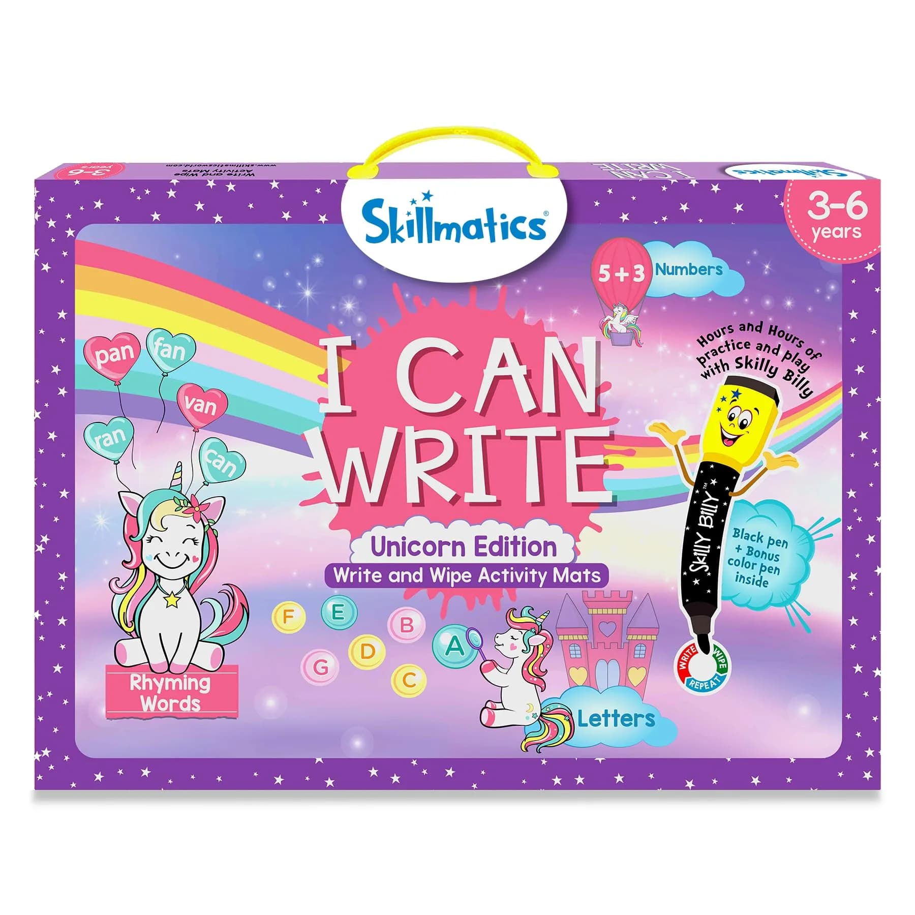 Skillmatics I Can Write Unicorns Reusable Preschool Learning Activity Mats Set | Educational Game for Kids Ages 3-6 - main product image