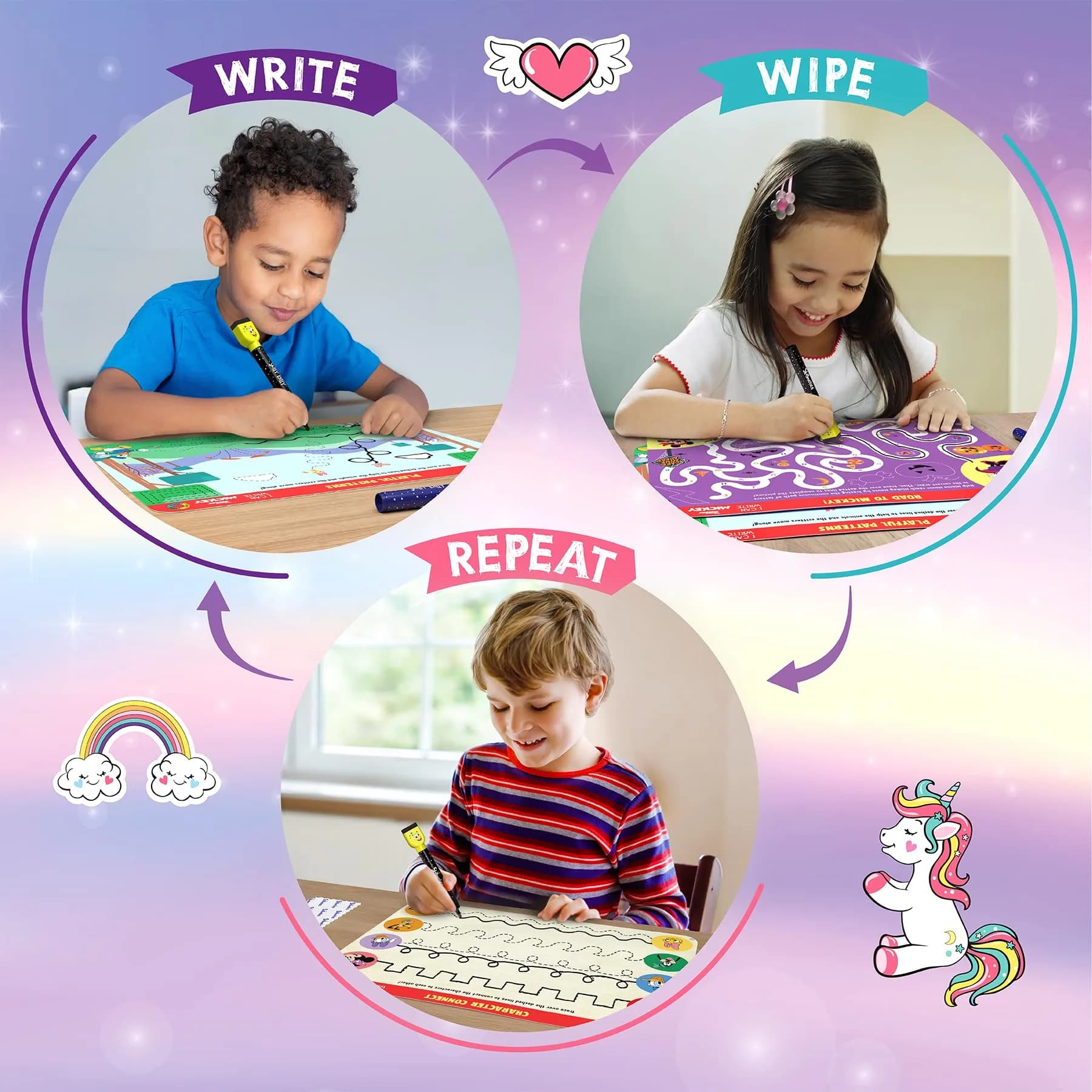 Skillmatics I Can Write Unicorn Edition Learning Activity for Preschoolers | 6 Activity Mats - view 5