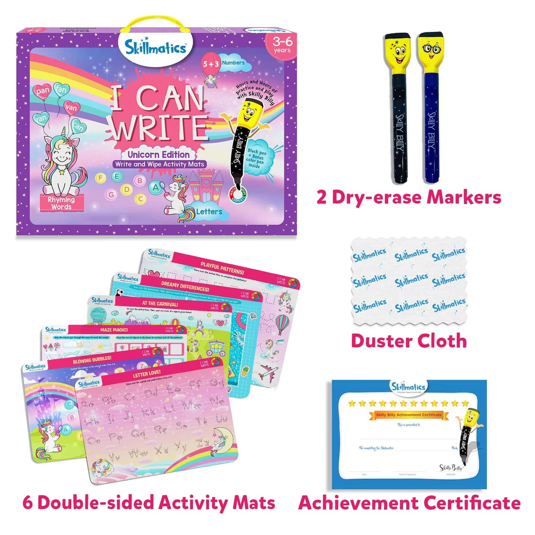 Skillmatics I Can Write Unicorn Edition Learning Activity for Preschoolers | 6 Activity Mats - view 2