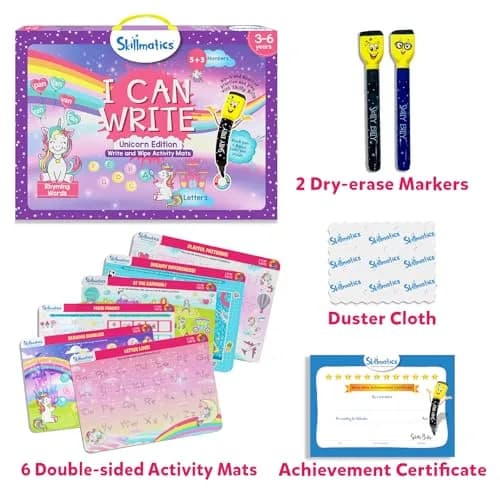 Skillmatics I Can Write Unicorn Edition Learning Activity for Preschoolers | 6 Activity Mats thumbnail 2