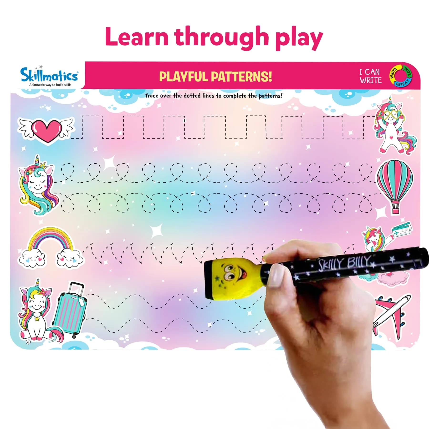Skillmatics I Can Write Unicorn Edition Learning Activity for Preschoolers | 6 Activity Mats - view 4