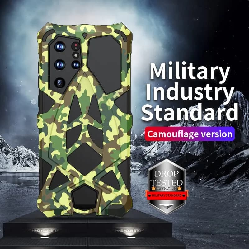 Lunivop Heavy Duty Metal Camouflage Case for Samsung Galaxy S22 Ultra (6.8 inch) | SGS-Tested Drop Protection thumbnail 4