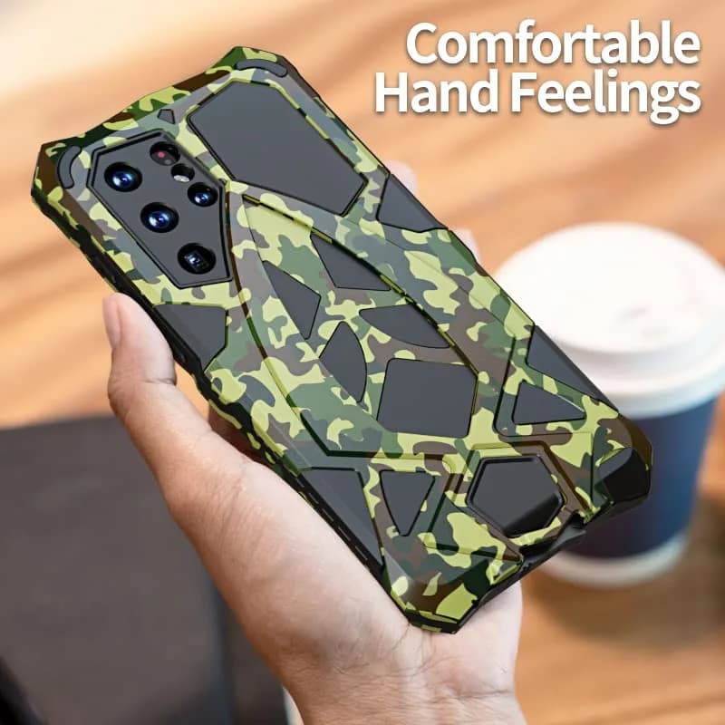 Lunivop Heavy Duty Metal Camouflage Case for Samsung Galaxy S22 Ultra (6.8 inch) | SGS-Tested Drop Protection thumbnail 6