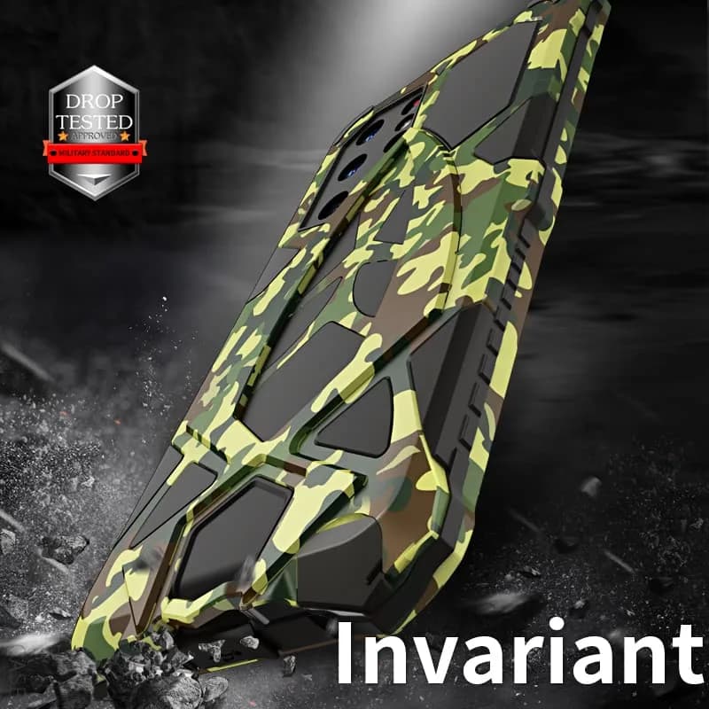 Lunivop Heavy Duty Metal Camouflage Case for Samsung Galaxy S22 Ultra (6.8 inch) | SGS-Tested Drop Protection thumbnail 9