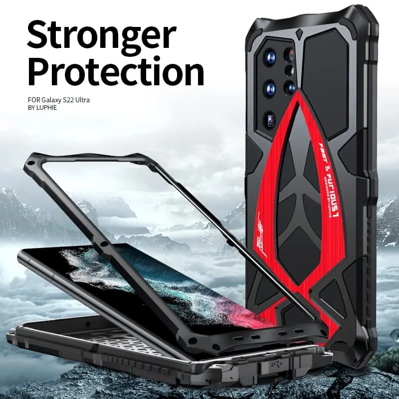 Lunivop Heavy Duty Metal Case for Samsung Galaxy S22 Ultra (6.8 inch) | Military Grade Protection thumbnail 6