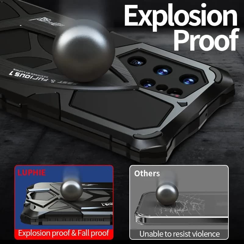 Lunivop Heavy Duty Metal Case for Samsung Galaxy S22 Ultra (6.8 inch) | Military Grade Protection thumbnail 12
