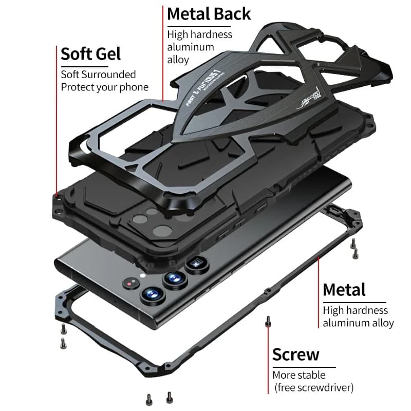Lunivop Heavy Duty Metal Case for Samsung Galaxy S22 Ultra (6.8 inch) | Military Grade Protection thumbnail 8