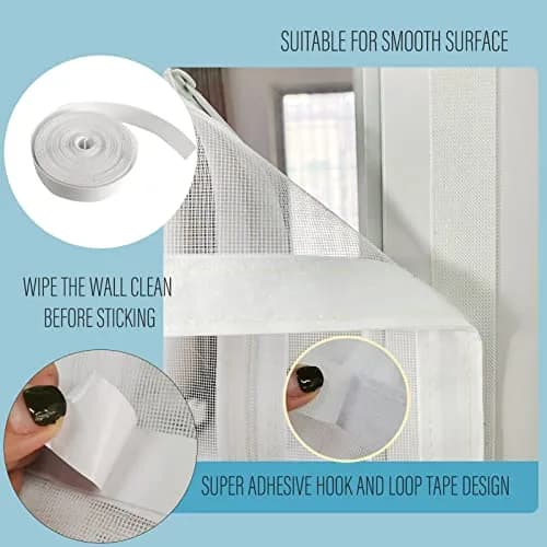 BOUTICOL Cat Resistant Mesh Screen Door 218 cm (86") | Nano-Mesh with Zipper for Balcony & Patio Doors thumbnail 5